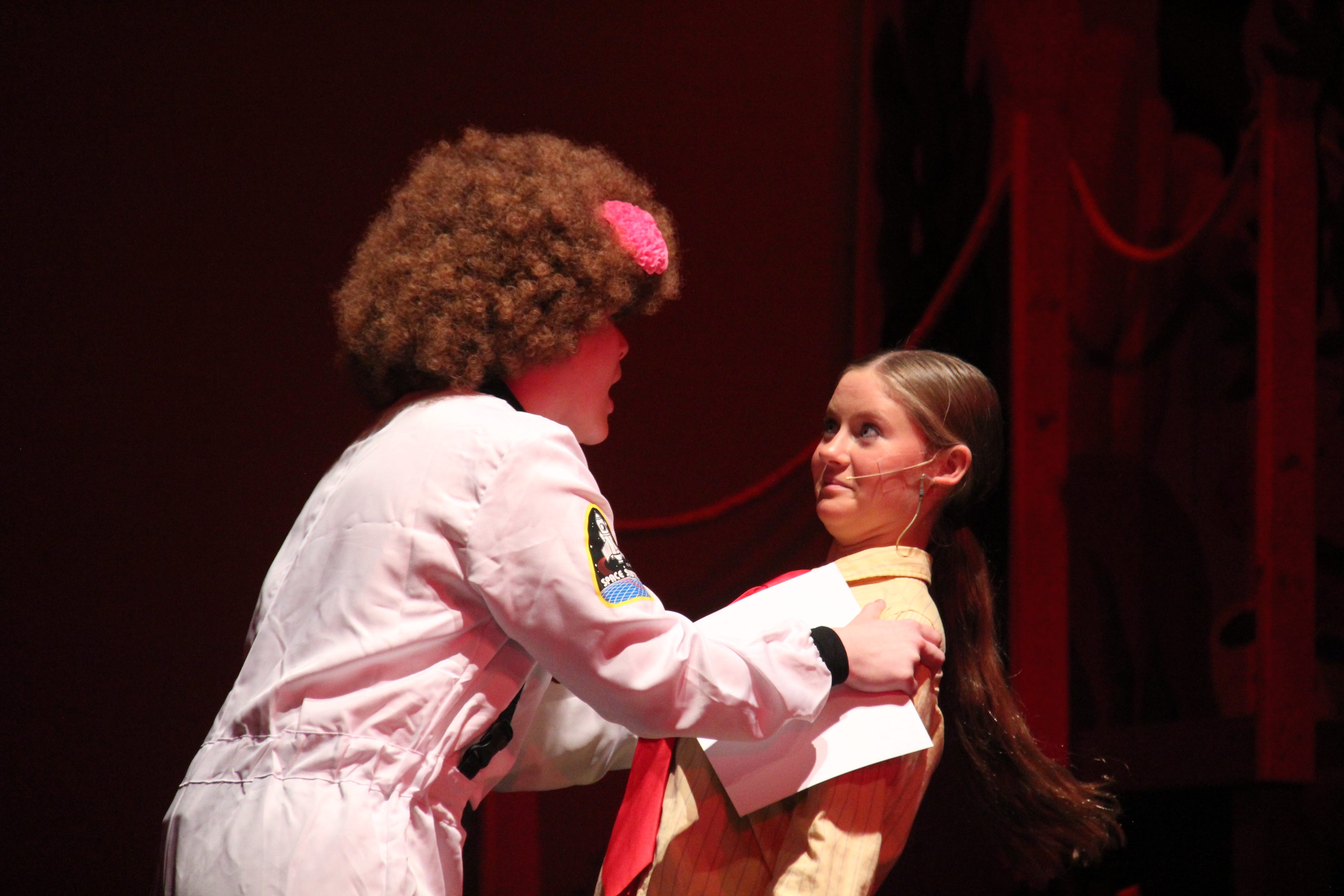 Maddy Hollingsworth and Alexa Nelson perform a scene from “The SpongeBob Musical.”
